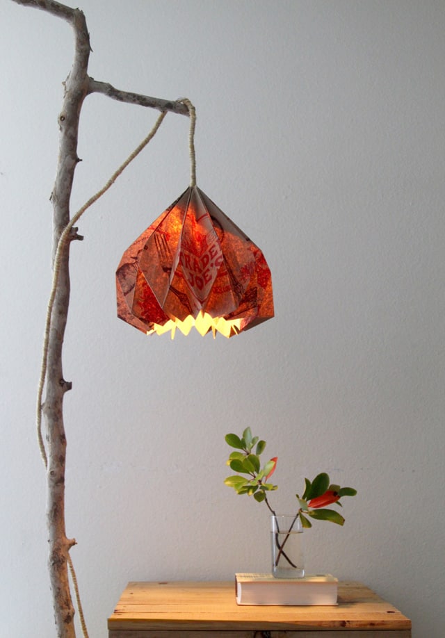 Paper Lampshade - Flower Lamp Shade - Handmade Paper, Tree Free Paper
