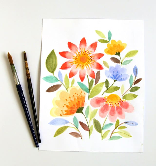watercolor paintings of flowers technique