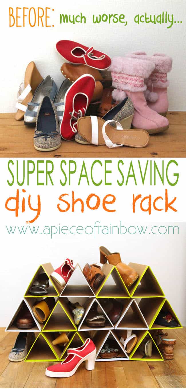 Super Space Saving DIY Shoe Rack ( for 