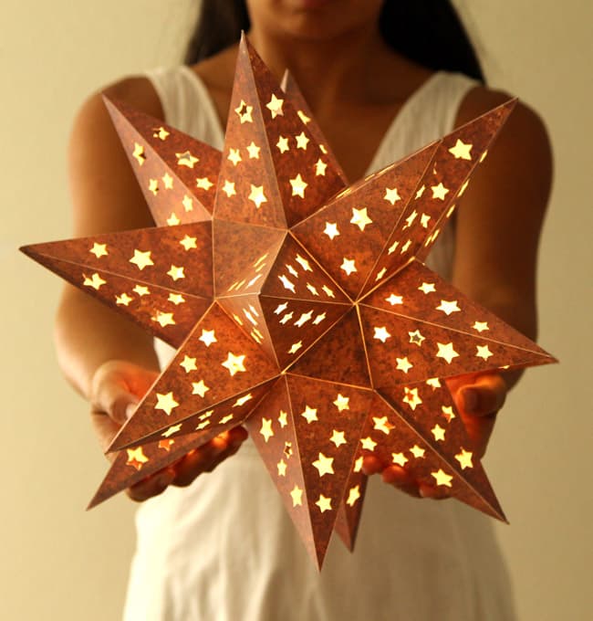 How to Make a Paper Star Lantern ( It looks like metal ! ) A Piece Of