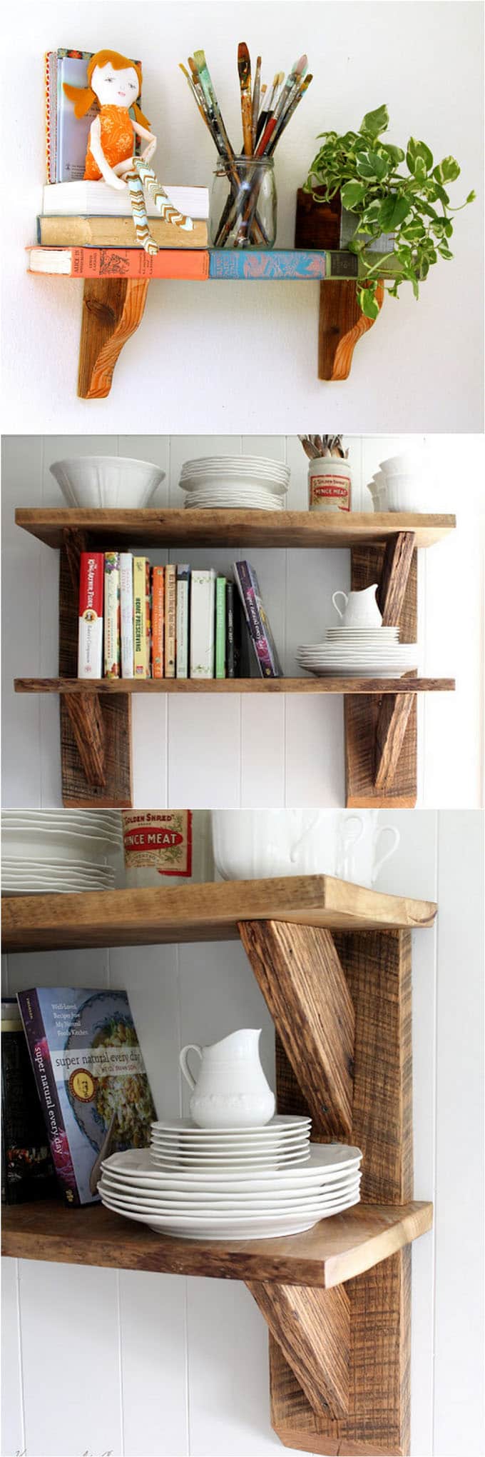 Easy DIY Hanging Shelf/ Floating shelf, No Bracket