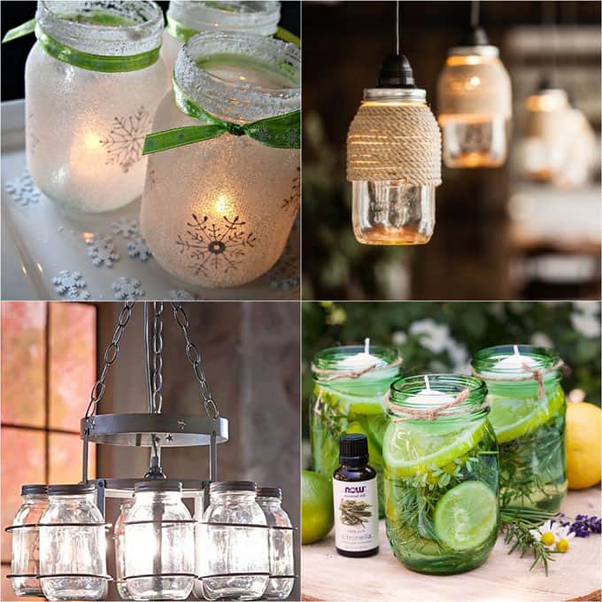 How to make DIY glittered glass jars ~ perfect candle holders!