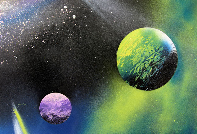 how to do spray paint art space