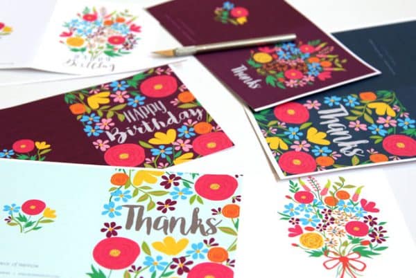 free printable flower greeting cards a piece of rainbow