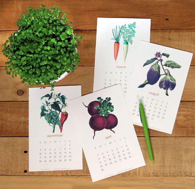 Free 2017 Vegetable Garden Calendar - A Piece Of Rainbow