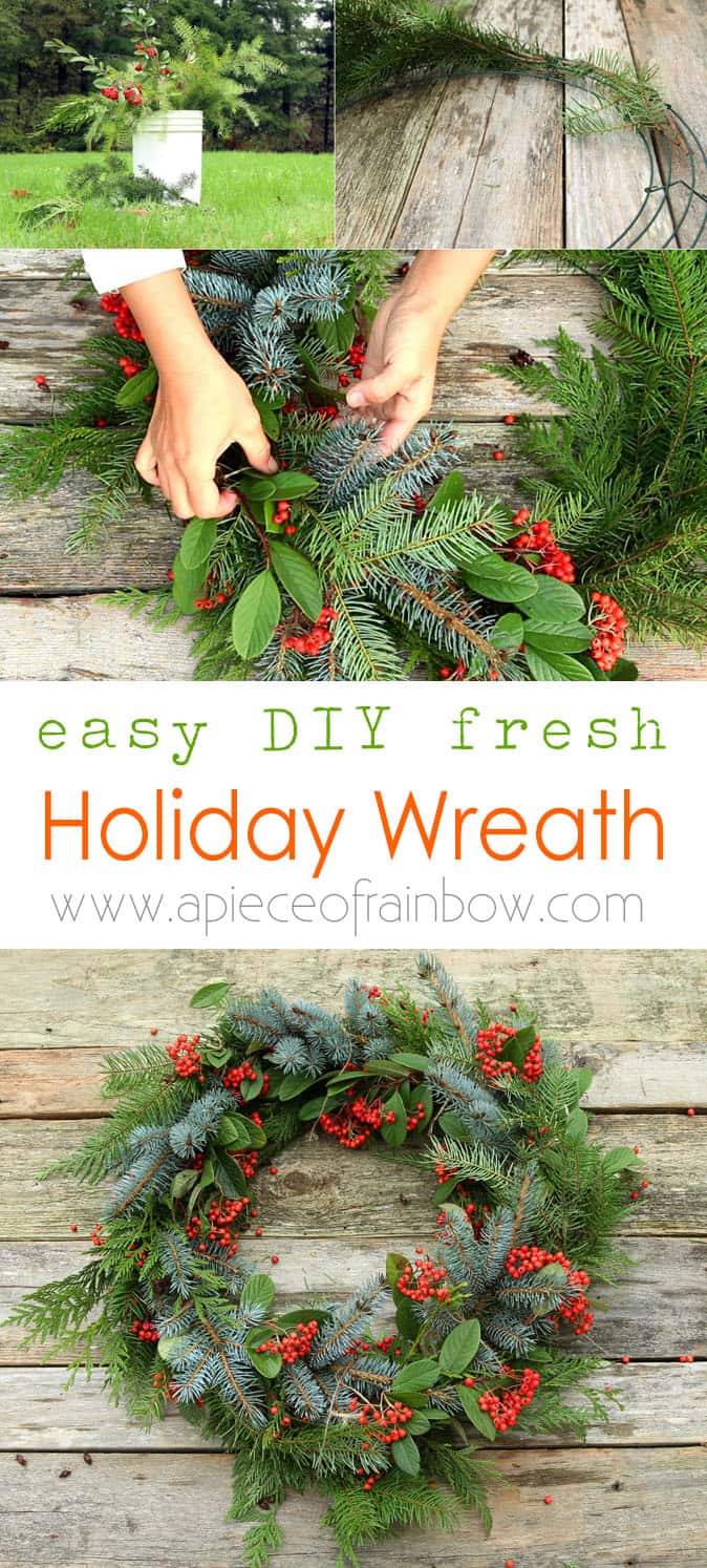 Make a Fresh Christmas Wreath in 20 Minutes - A Piece Of Rainbow