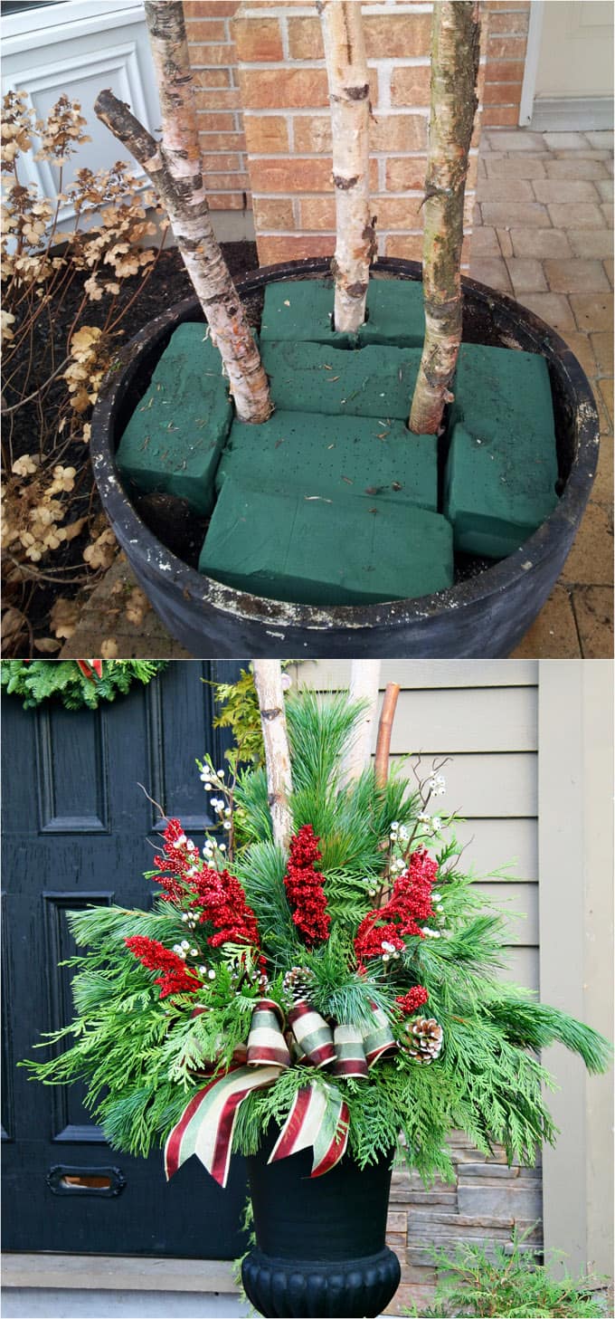 DIY Christmas planters and pots