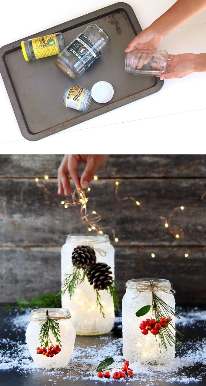 5 Minute DIY Snow Frosted Mason Jar Decorations {Magical!} - A ...
