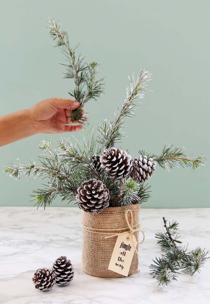 Snowy Tree Winter Christmas Diy Table Decoration In Minutes A Piece Of Rainbow