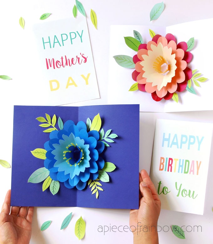 DIY Happy Mother's Day Card with Pop Up Flower A Piece Of Rainbow