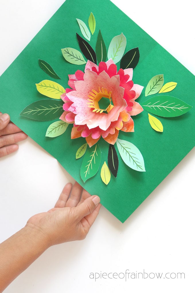Make A Birthday Card With Pop Up Watercolor Flower Free Designs