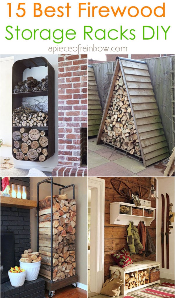 15 Fabulous Firewood Rack & Storage Ideas! - A Piece Of Rainbow