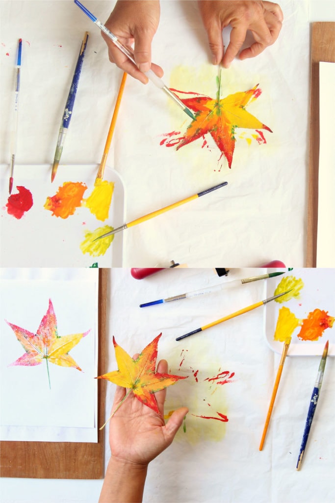 dry leaf art for kids