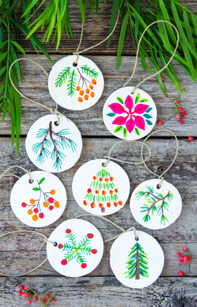 Decorating Homemade Clay & Salt Dough Christmas Ornaments - A Piece Of ...