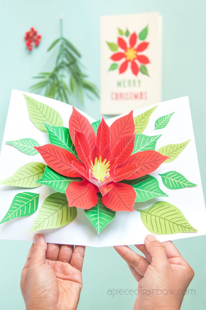 Festive DIY Pop Up Christmas Card (Free Template ) A Piece Of Rainbow