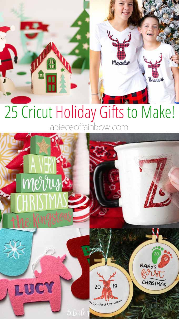 25 DIY Personalized Christmas Gifts with Cricut!  A Piece Of Rainbow