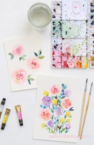 Easy Watercolor Rose Painting: 3 Video Tutorials! - A Piece Of Rainbow