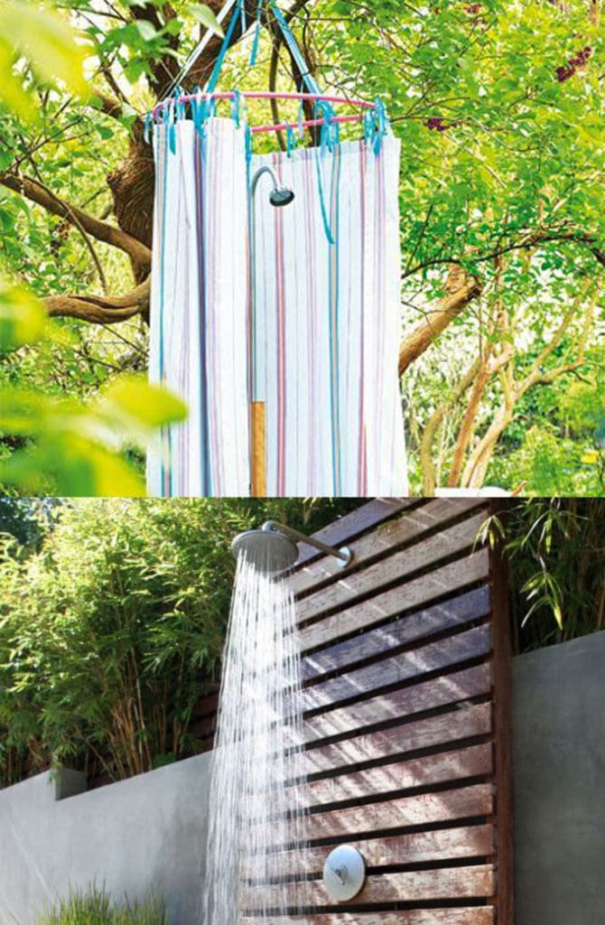 DIY Outdoor Shower Ideas How To Build Garden Shower Enclosures Plans Designs Kits Fixtures Wood Pallet Metal Aluminum Landscape Pool Backyard Patio Apieceofrainbow B 670x1024 