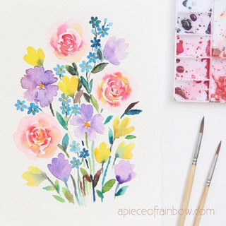 30 Minute Beautiful Watercolor Flower Painting Tutorial - A Piece