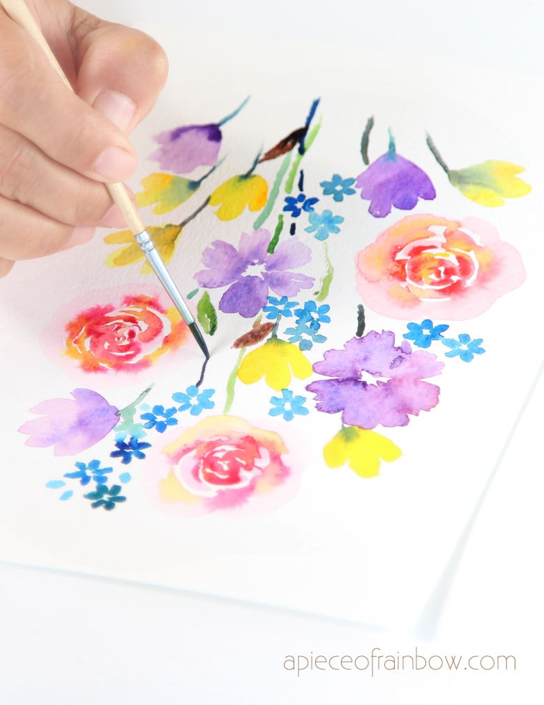 Lovely Loose Watercolor Flowers Tutorial