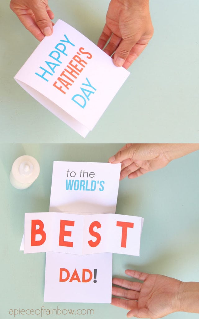 10 minute diy pop up father s day card birthday card a piece of rainbow