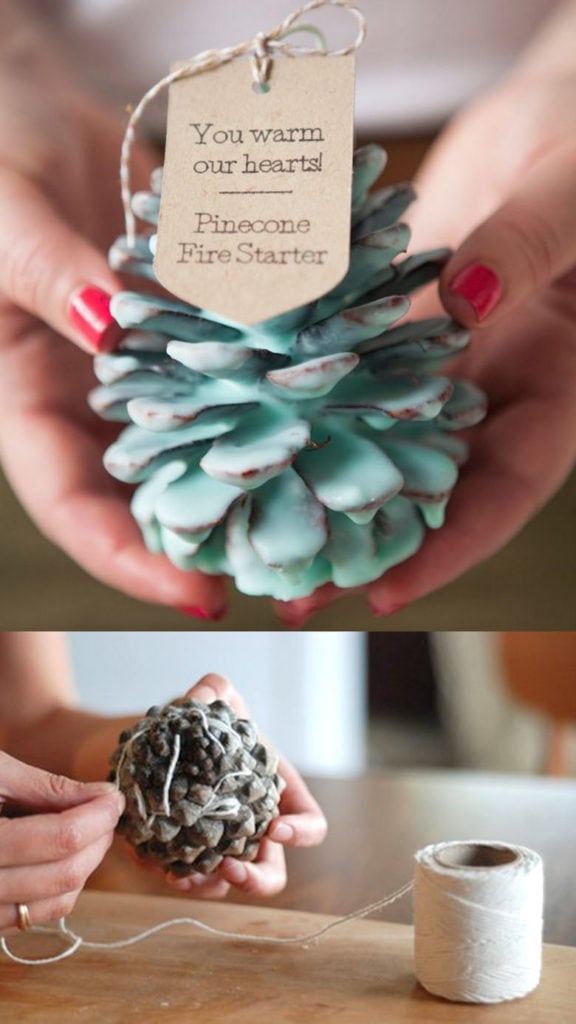 Make pine cone fire starters: great DIY gift idea