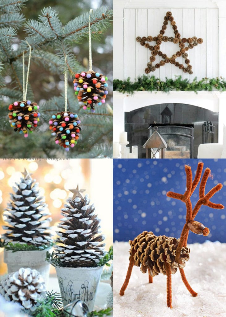 best pine cone Christmas crafts & decorations 