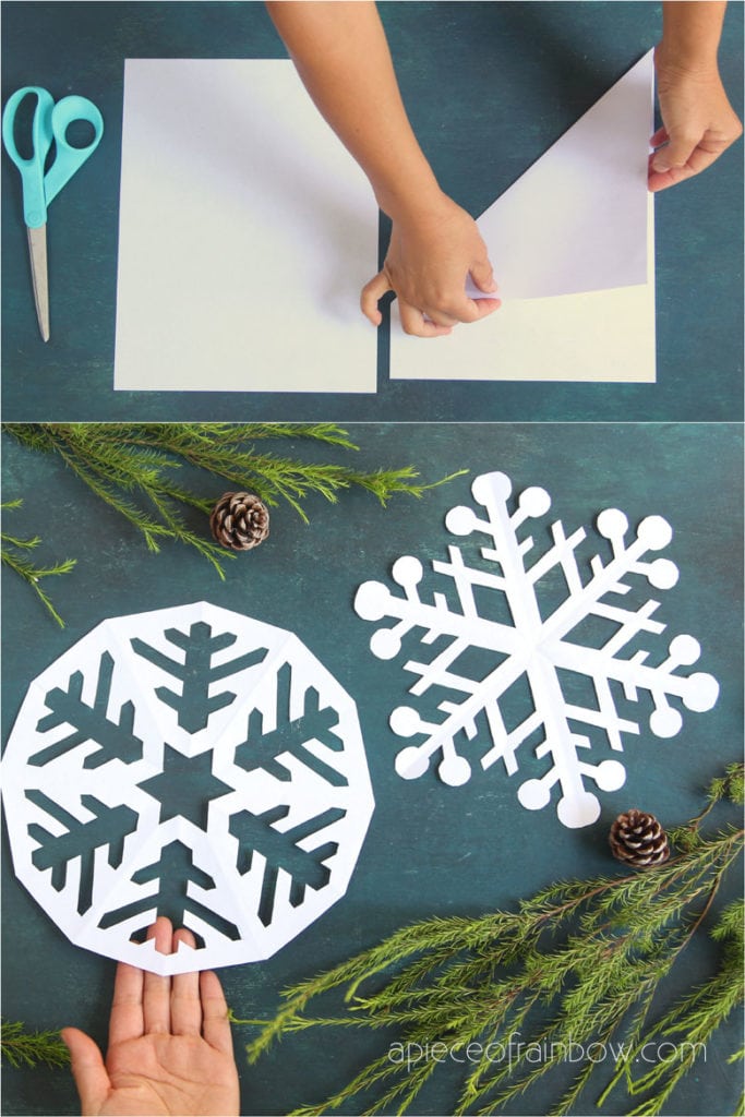 Paper Strip Watercolor Snowflake Craft - Our Kid Things