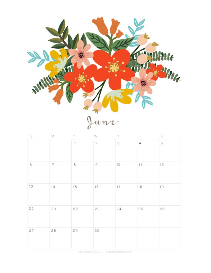 Get Blank Printable Monthly Calendar 2021 June Gif