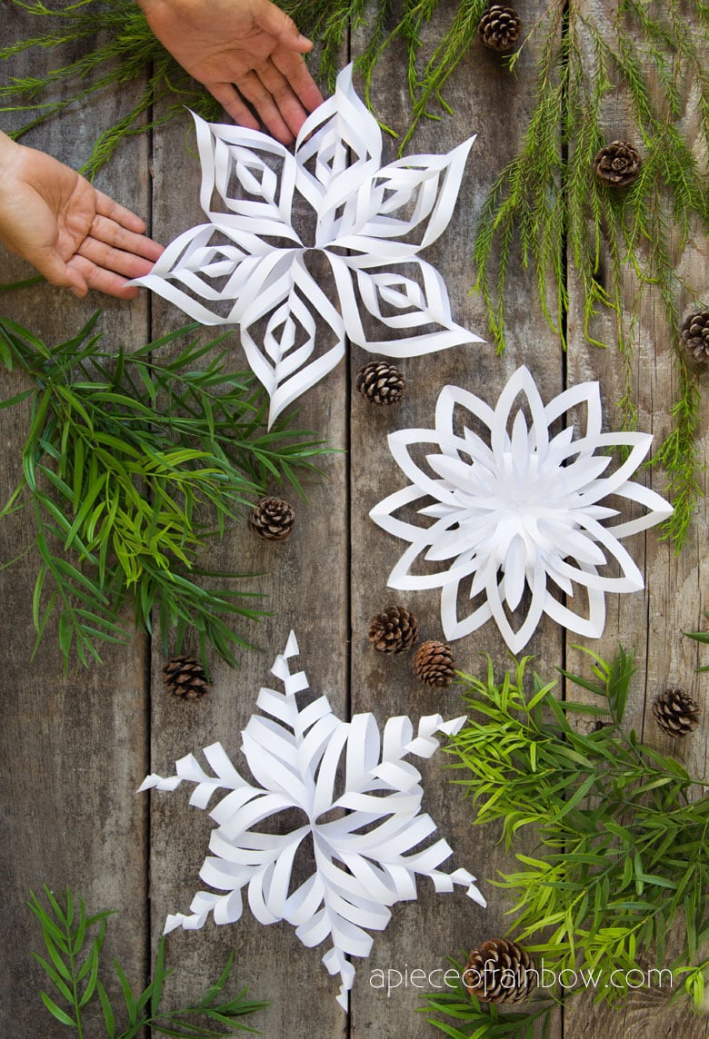 Make 3D Paper Snowflakes 3 Free Templates! A Piece Of Rainbow