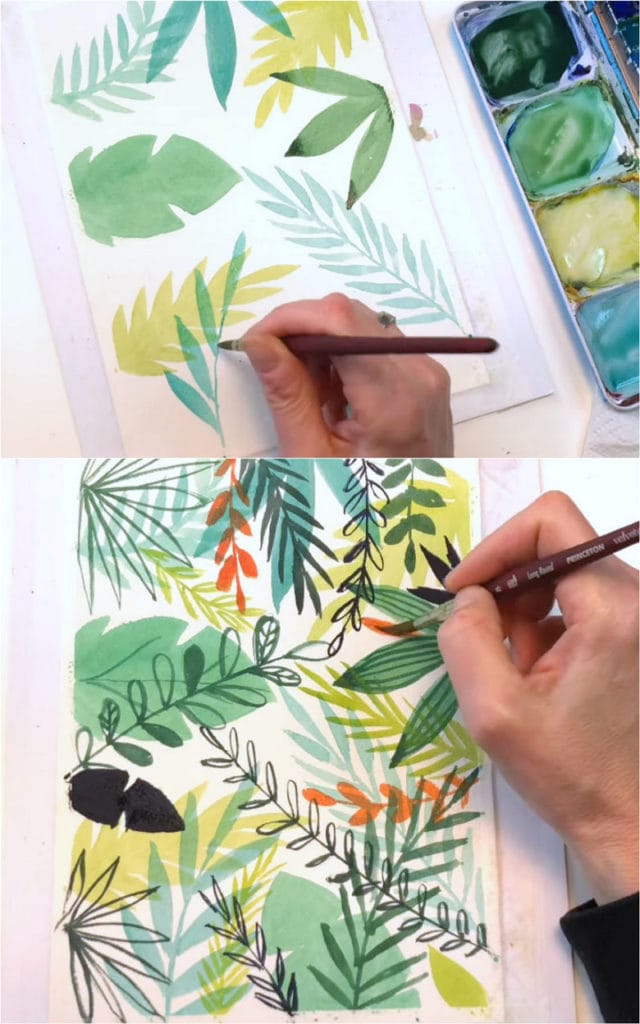How to Watercolor 12 Colorful Rainbow Borders