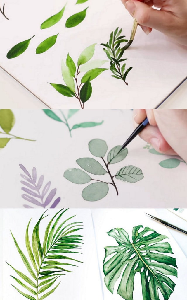 Download 12 Easy Watercolor Leaves Painting Tutorials A Piece Of Rainbow
