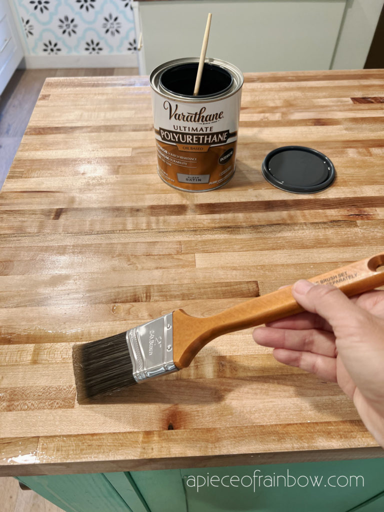 DIY Finish Butcher Block Countertop Seal Oil Polyurethane Wax Epoxy Wood Sealer Kitchen Remodel Counter Ideas Apieceofrainbow 12 768x1024 