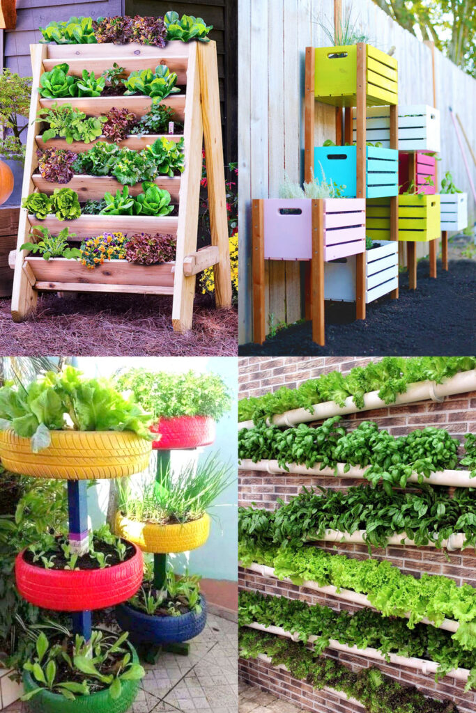 Container Vegetable Garden Ideas Backyard Gardening Grow Bag Tomatoes Peppers Herbs Vertical Planting Lettuce Cabbage Crates Apieceofrainbow 34 683x1024 