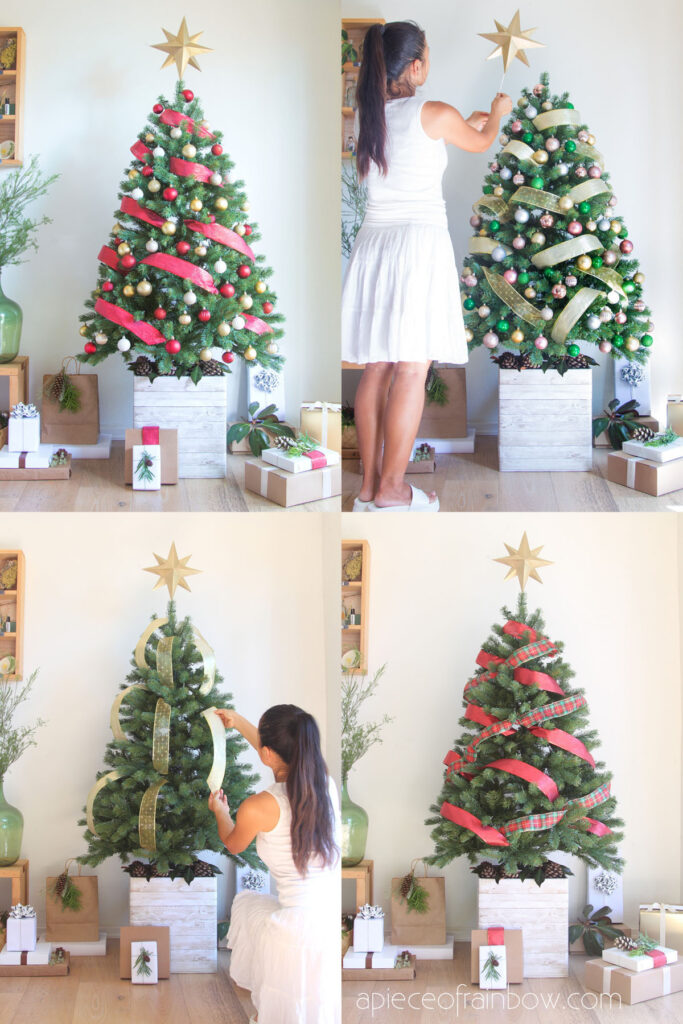 How to Add Vertical Ribbon to a Christmas Tree - The Creek Line House